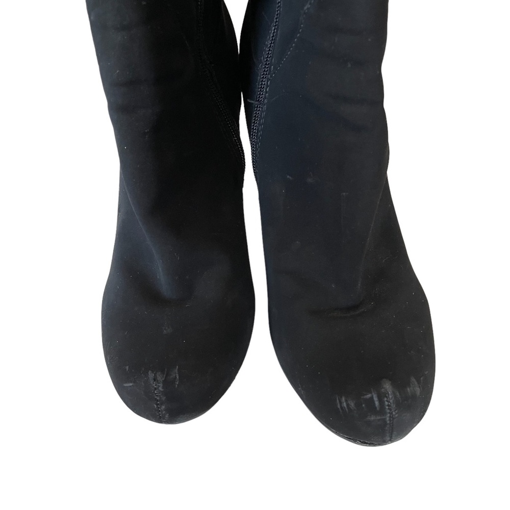 Madeline Girl Suede Thigh High Heeled Boots Black Size 7M - Picture 4 of 8